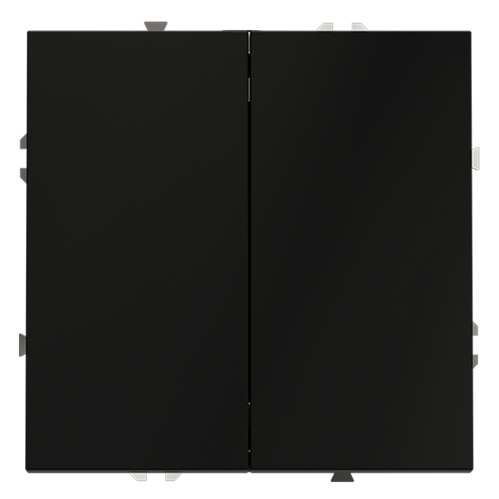 Проходной переключатель двухклавишный Voltum S70 VLS020308 (черный матовый)