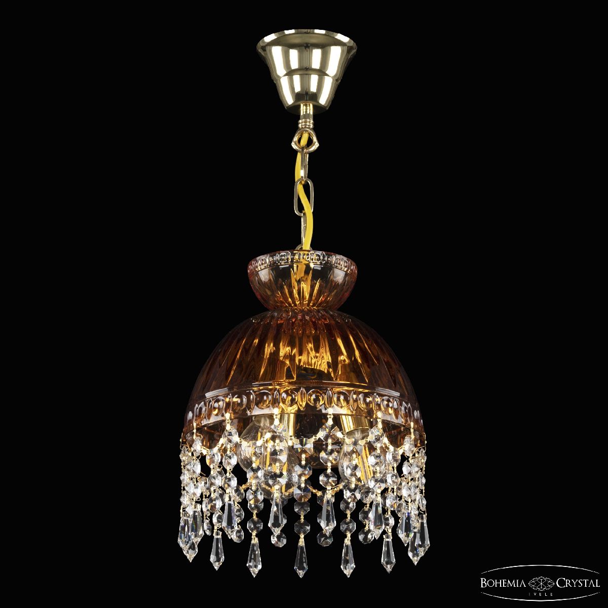 Подвесной светильник Bohemia Ivele Crystal 5478/22 G Amber/M-1G Drops