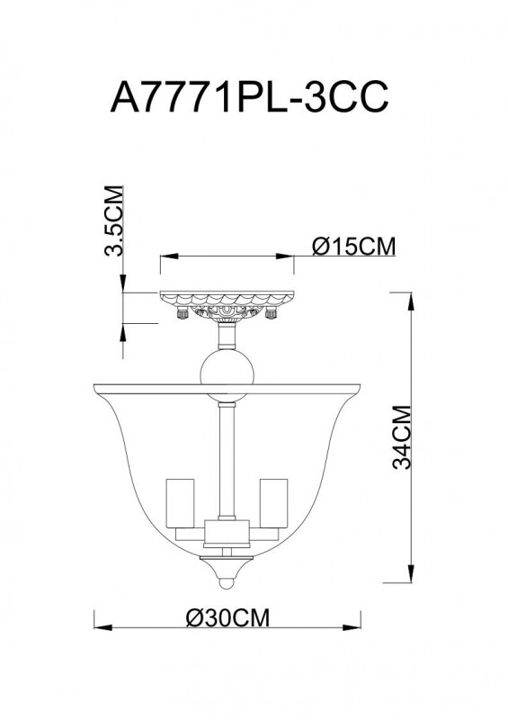 Люстра на штанге ARTE Lamp A7771PL-3CC