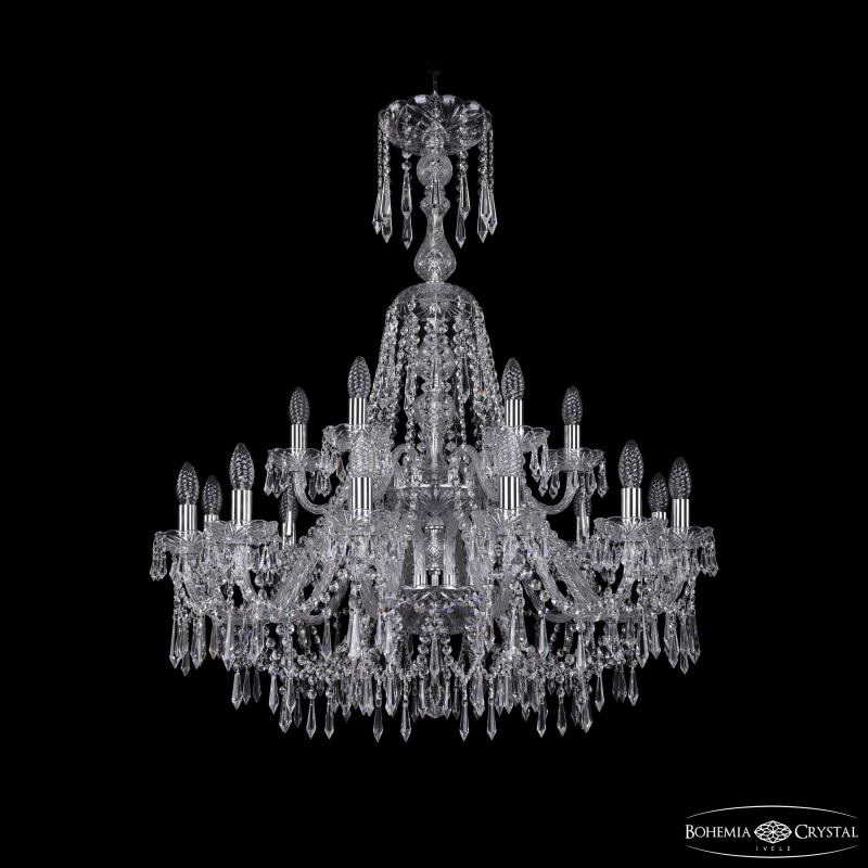 Подвесная люстра Bohemia Ivele Crystal 1403/12+6/300/XL-100/2d Ni