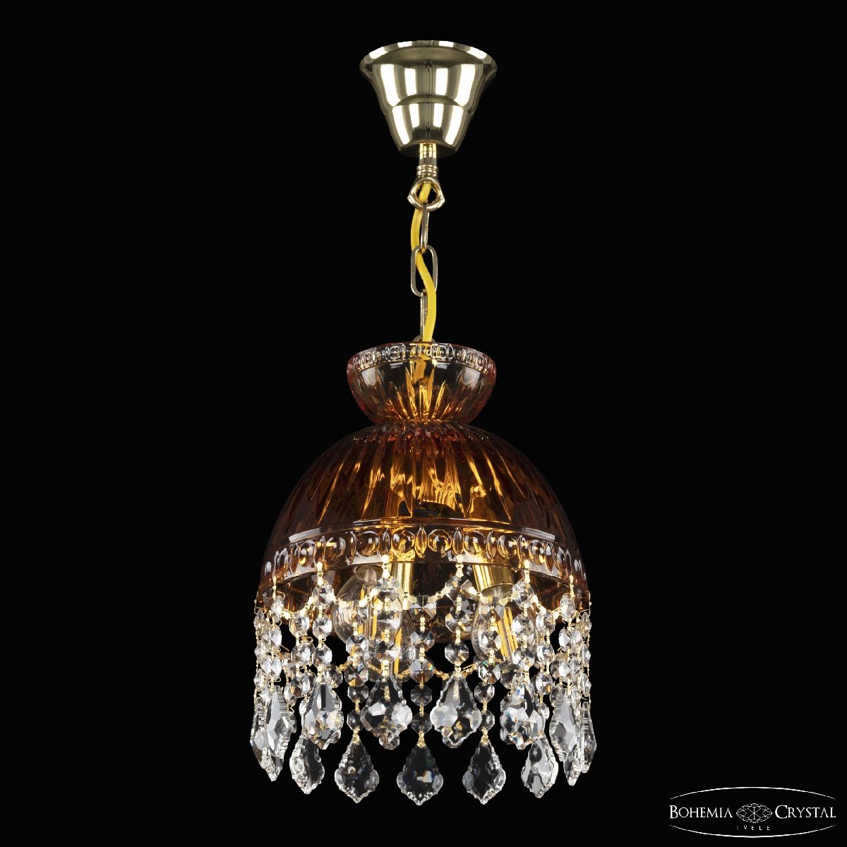 Подвесной светильник Bohemia Ivele Crystal 5478/22 G Amber/M-1G Leafs