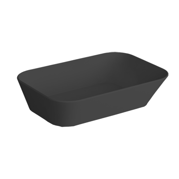 Simas Wave Раковина-чаша 60х42х16.5 см, без отв., цвет: черный матовый