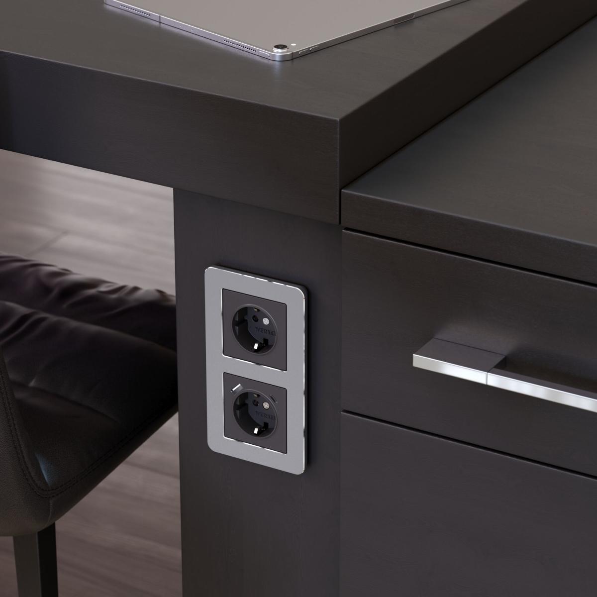 Рамка на 2 поста Werkel Platinum алюминий 4690389184444 W0022606