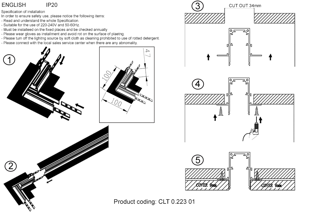 Соединитель угловой Crystal  Lux CLT 0.223 01 WH