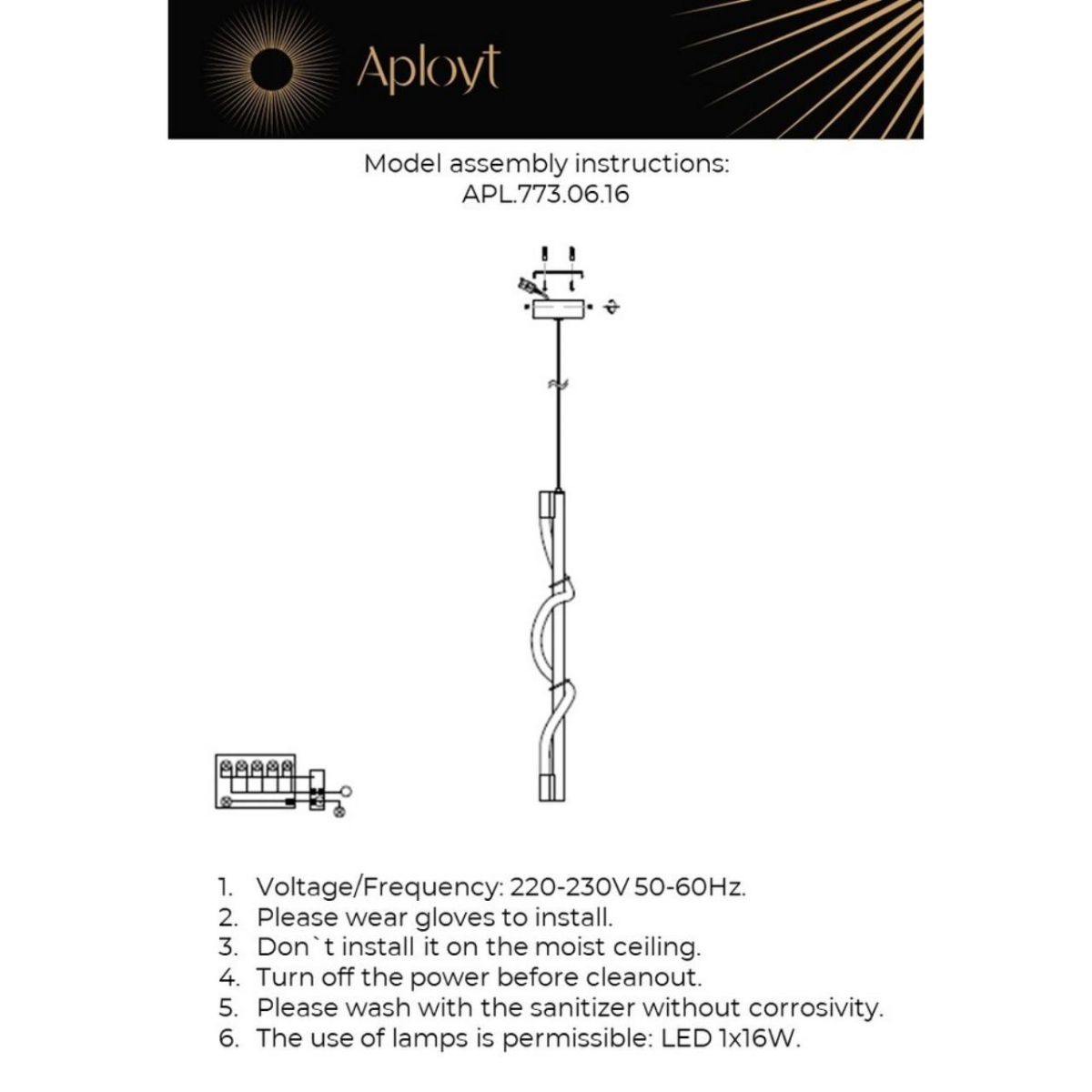 Подвесной светильник Aployt Sindrillon APL.773.06.16