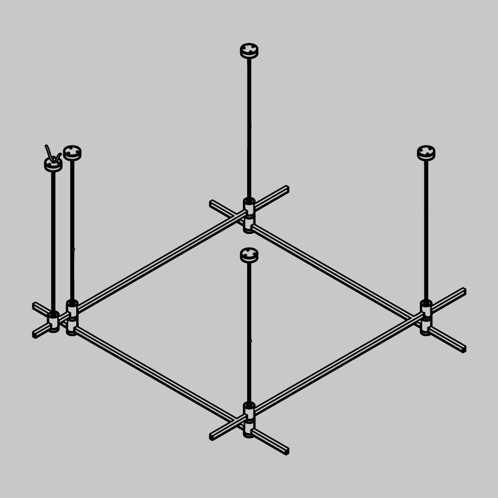 Основание на тросовых подвесах Hang для трековых светильников Maytoni Technical Flarity TFC-Flar-H04-BS