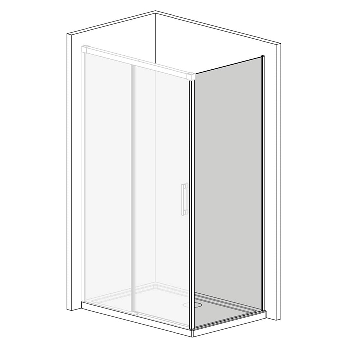 Radaway Idea KDJ Боковая стенка 90см, правая, стекло прозрачное, покрытие Easy Clean, профиль: хром