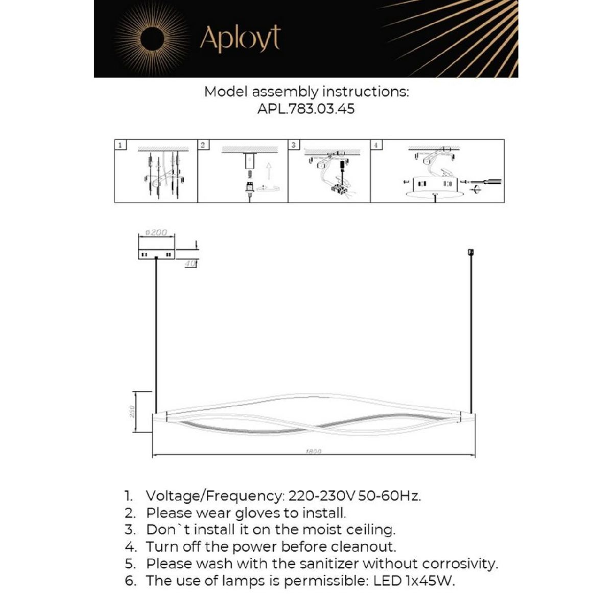 Подвесная люстра Aployt Manon APL.783.03.45