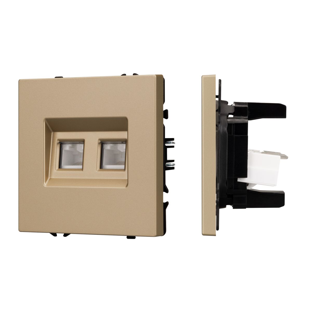 Механизм сдвоенной телефонной розетки Arlight SCT-NOBE-MTL2-SFPL-GD (RJ-11, 4C) (Золотой песок) 054310