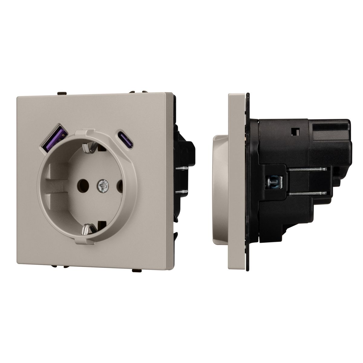 Механизм розетки с USB зарядкой Arlight  SCT-NOBE-MUAC-SFPL-CA (230V, 16A) 059444