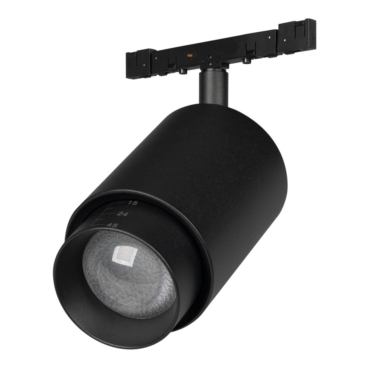 Трековый магнитный светильник Arlight MAG-MICROCOSM-SPOT-ZOOM-R59-12W Warm3000 (BK, 20-60 deg, 24V) (IP20 Металл) 052084