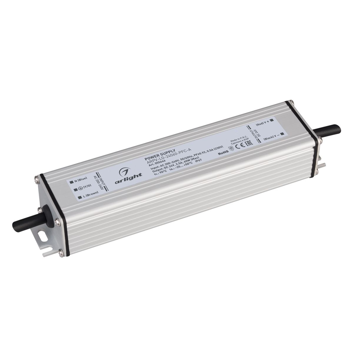 Блок питания Arlight ARPV-LG-24060-PFC-A (24V, 2.5A, 60W) (IP67 Металл) 055646