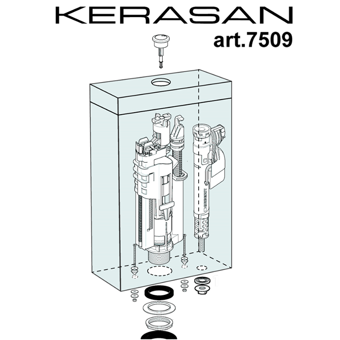 Kerasan Retro Унитаз 72х38.5см., моноблок, слив в пол, цвет: белый/бронза