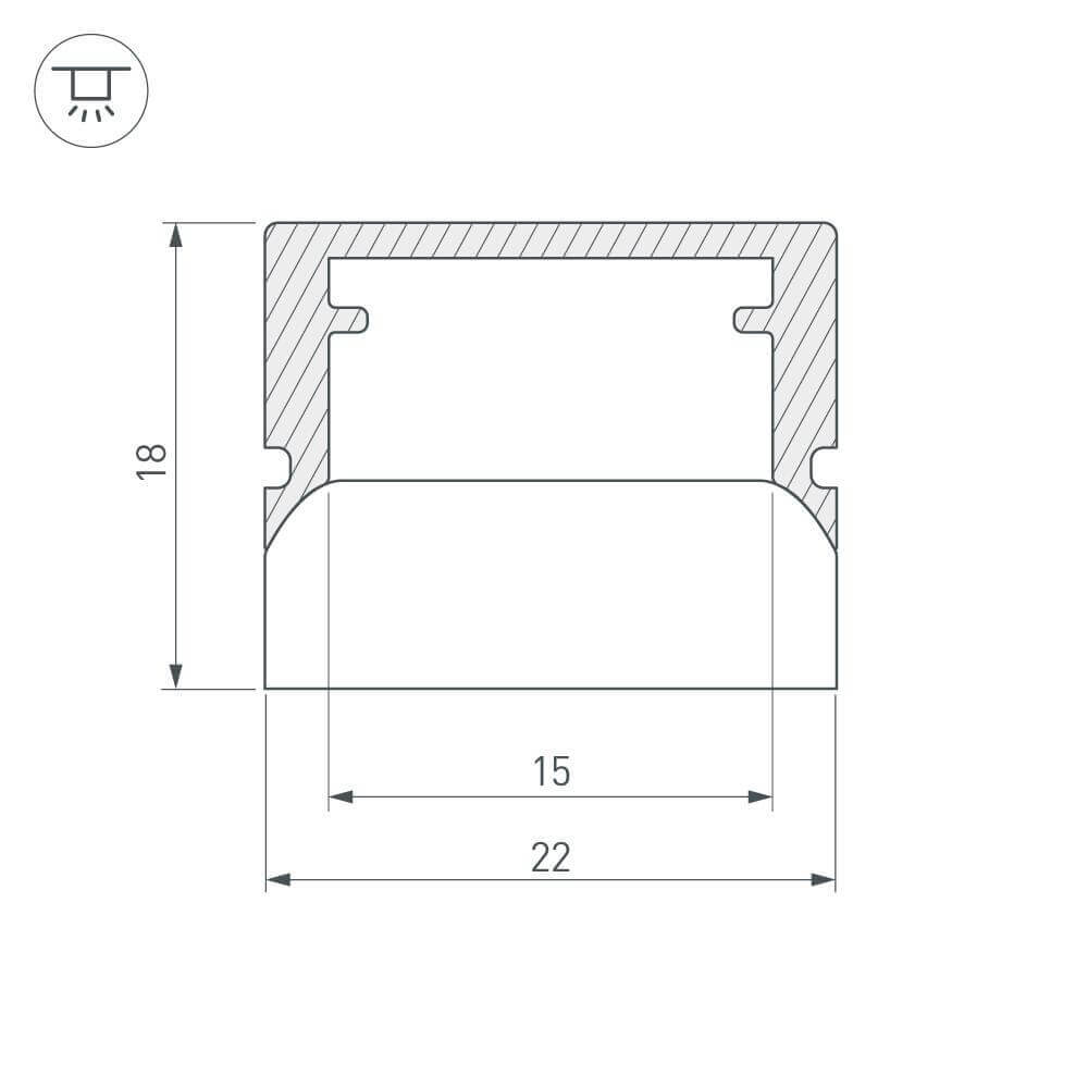 Профиль-держатель Arlight WPH-FLOOR22-2000 ANOD 023291
