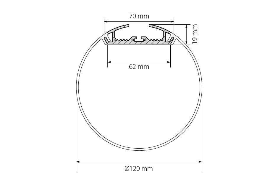 Профиль Arlight SL-ROUND-D120-2000 ANOD 019267