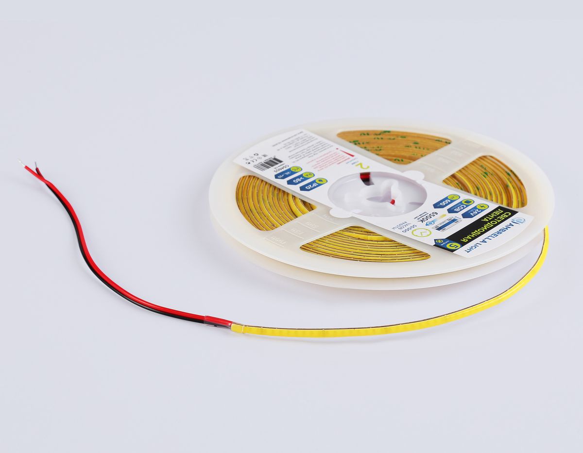 Светодиодная лента Ambrella Light Illumination COB 384Led/ 7W m/ 24V IP20 6500K/ 5m*3mm*2mm (2 конт.) GS4603