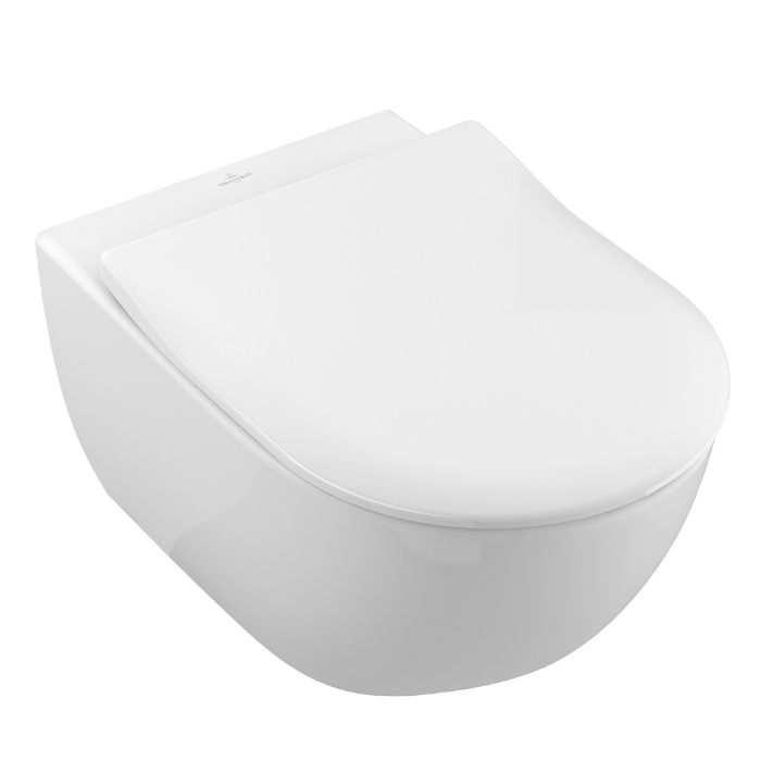 Villeroy&Boch Subway 2.0 Сиденье для унитаза SlimSeat, QuickRelease, SoftClosing, цвет: белый/нержавеющая сталь