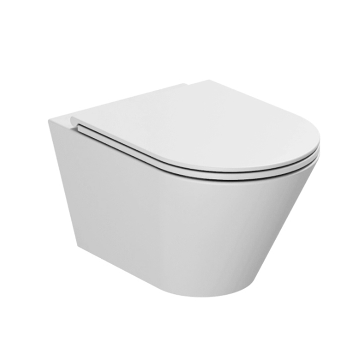 Azzurra Forma Унитаз подвесной безободковый 54х37х34см с сиденьем soft close антигрязевое покрытие, цвет: белый