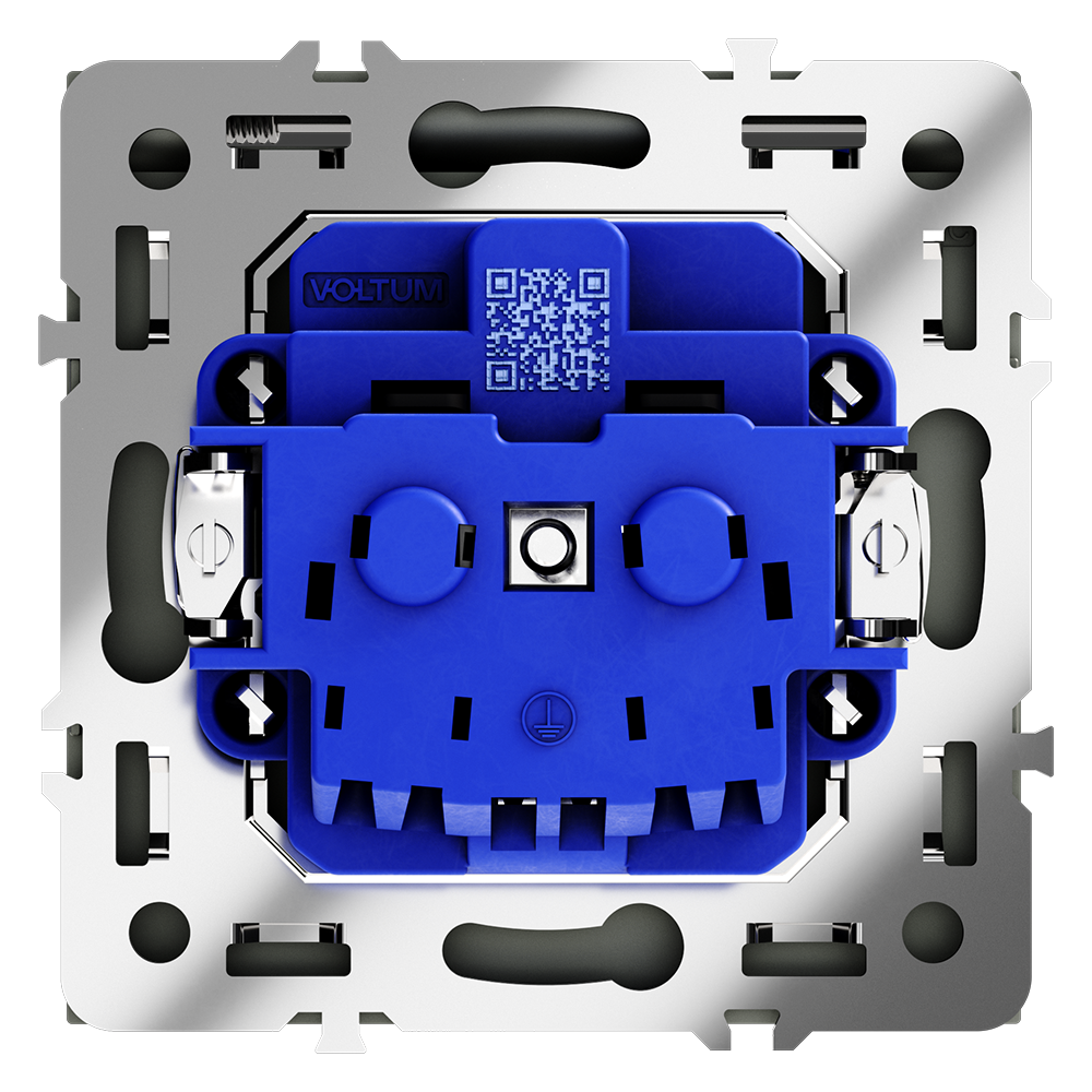 Розетка с защитными шторками и крышкой Voltum S70 VLS040308 (черный матовый)
