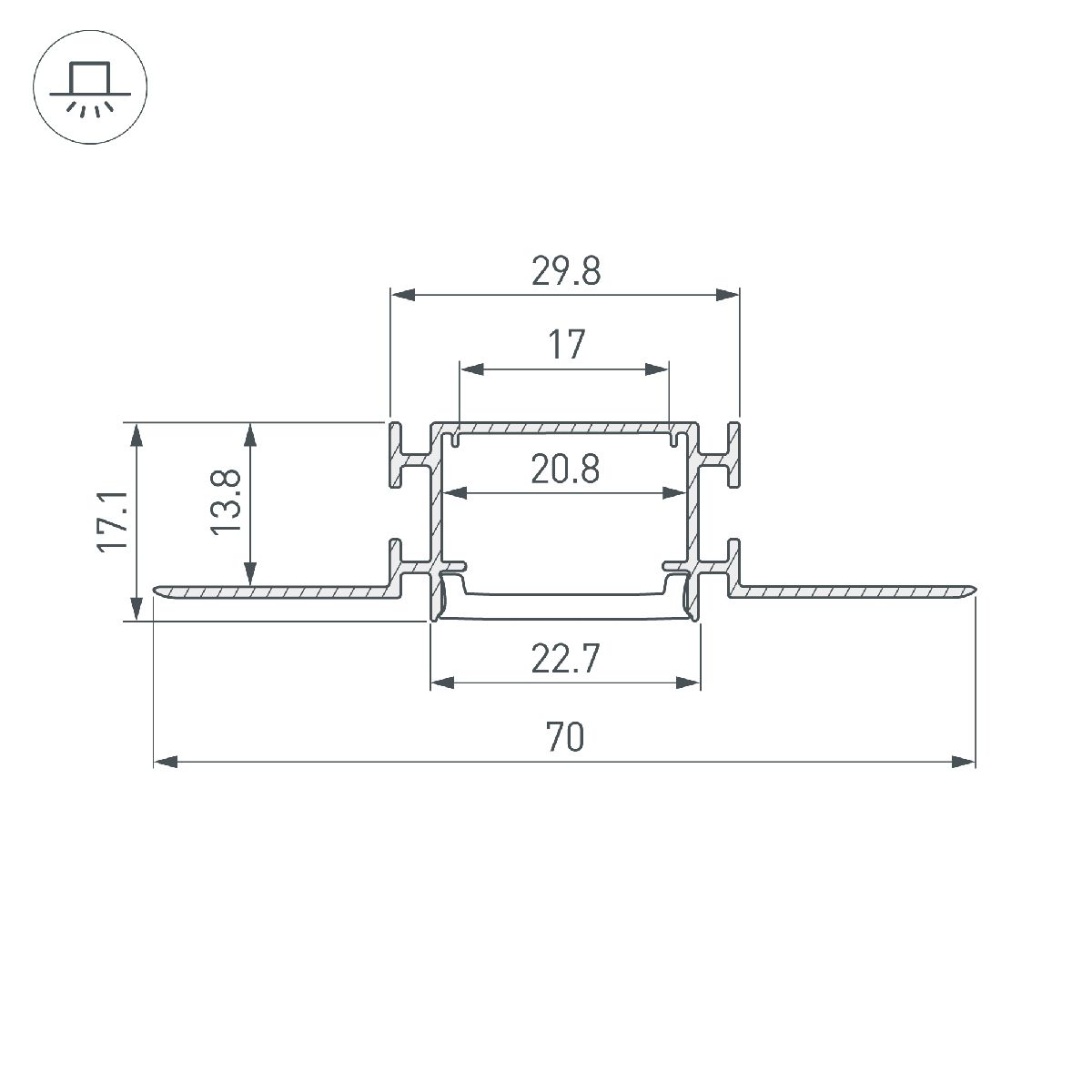 Профиль Arlight FANTOM-W23-2000 ANOD 040330
