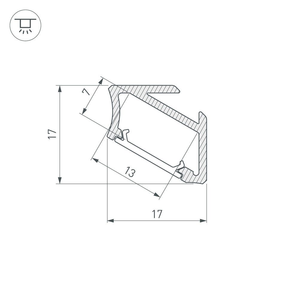 Алюминиевый профиль Arlight ALM-V60-2020 ANOD 026693(1)