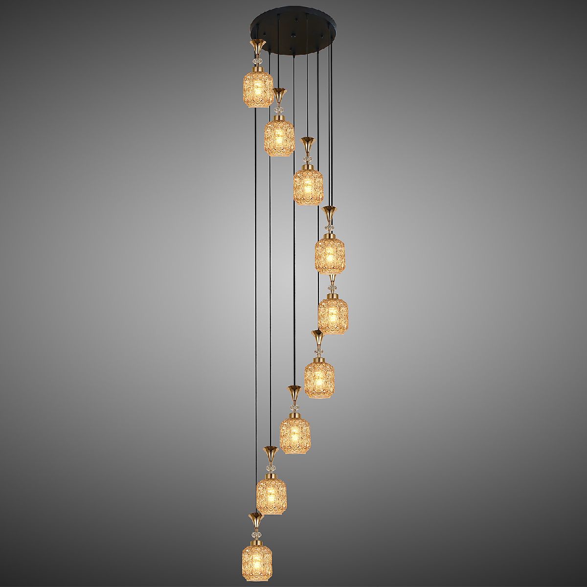 Каскадная люстра Reluce 02003-0.9-09 AMBER