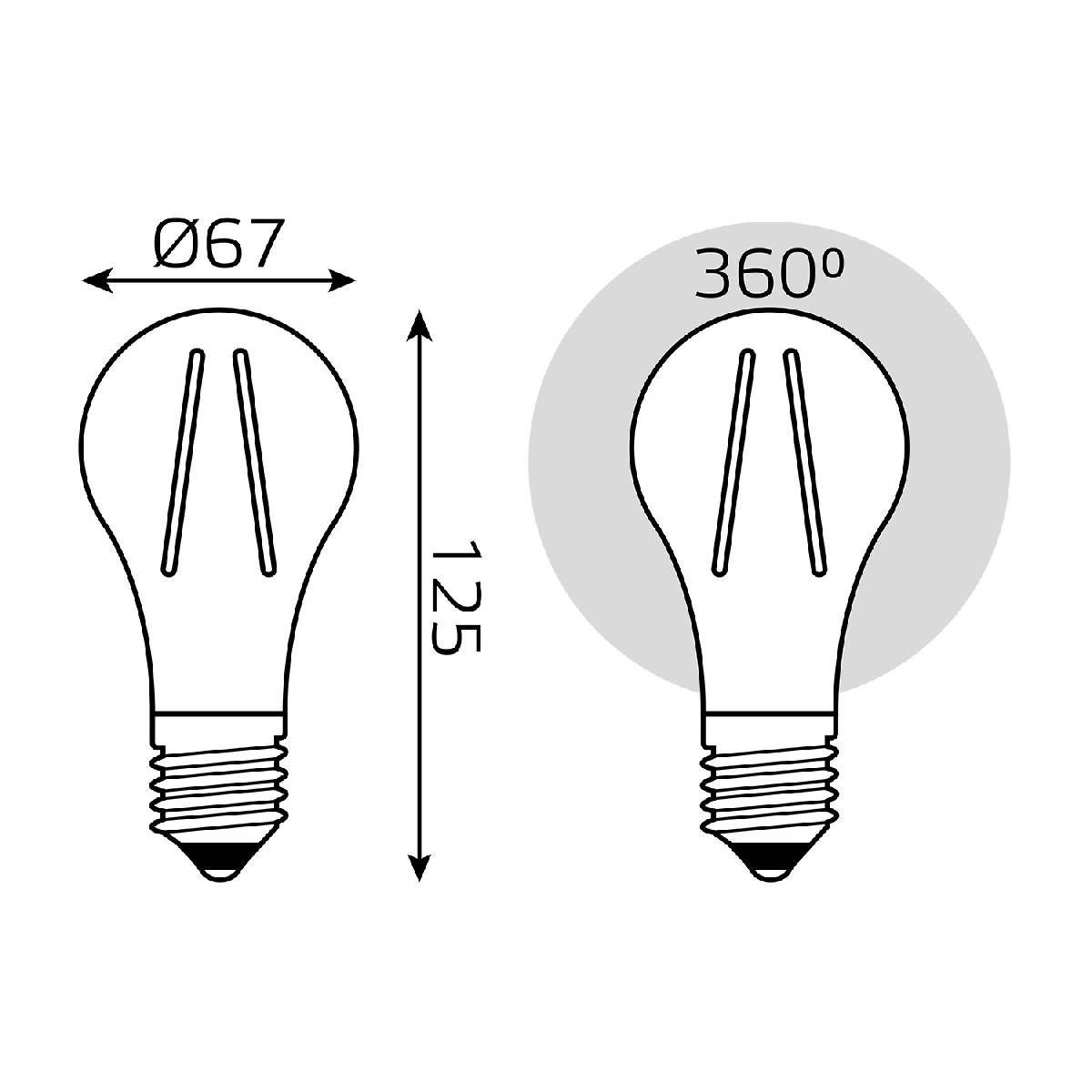 Лампа светодиодная Gauss Filament E27 22W 4100K 102902222