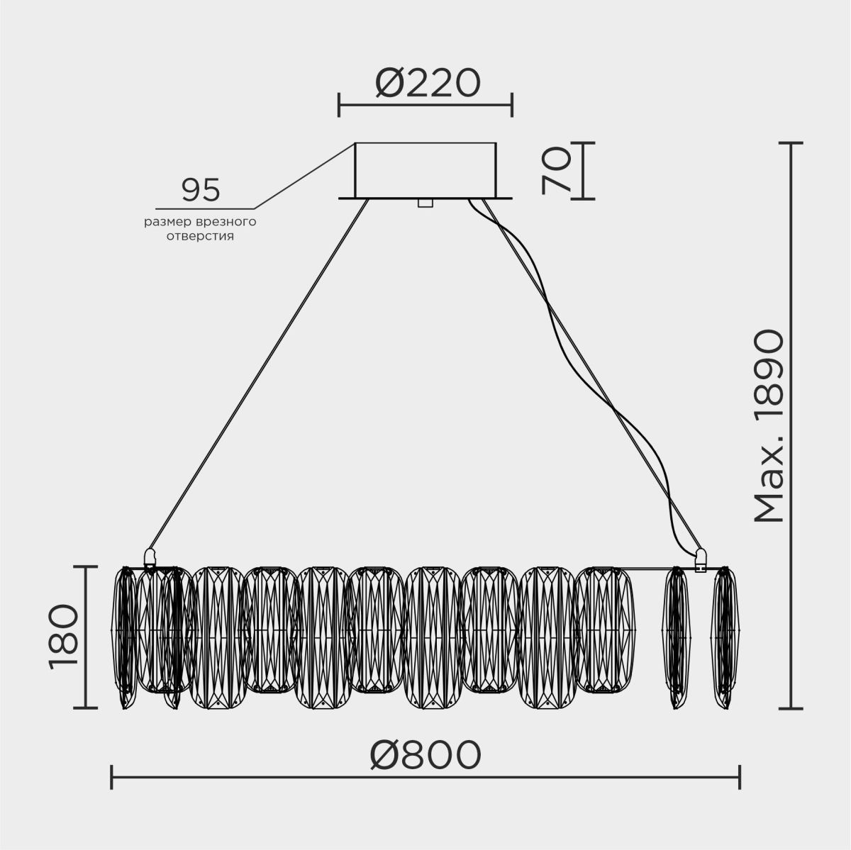 Подвесная люстра Modelux ML.5550.800 CP
