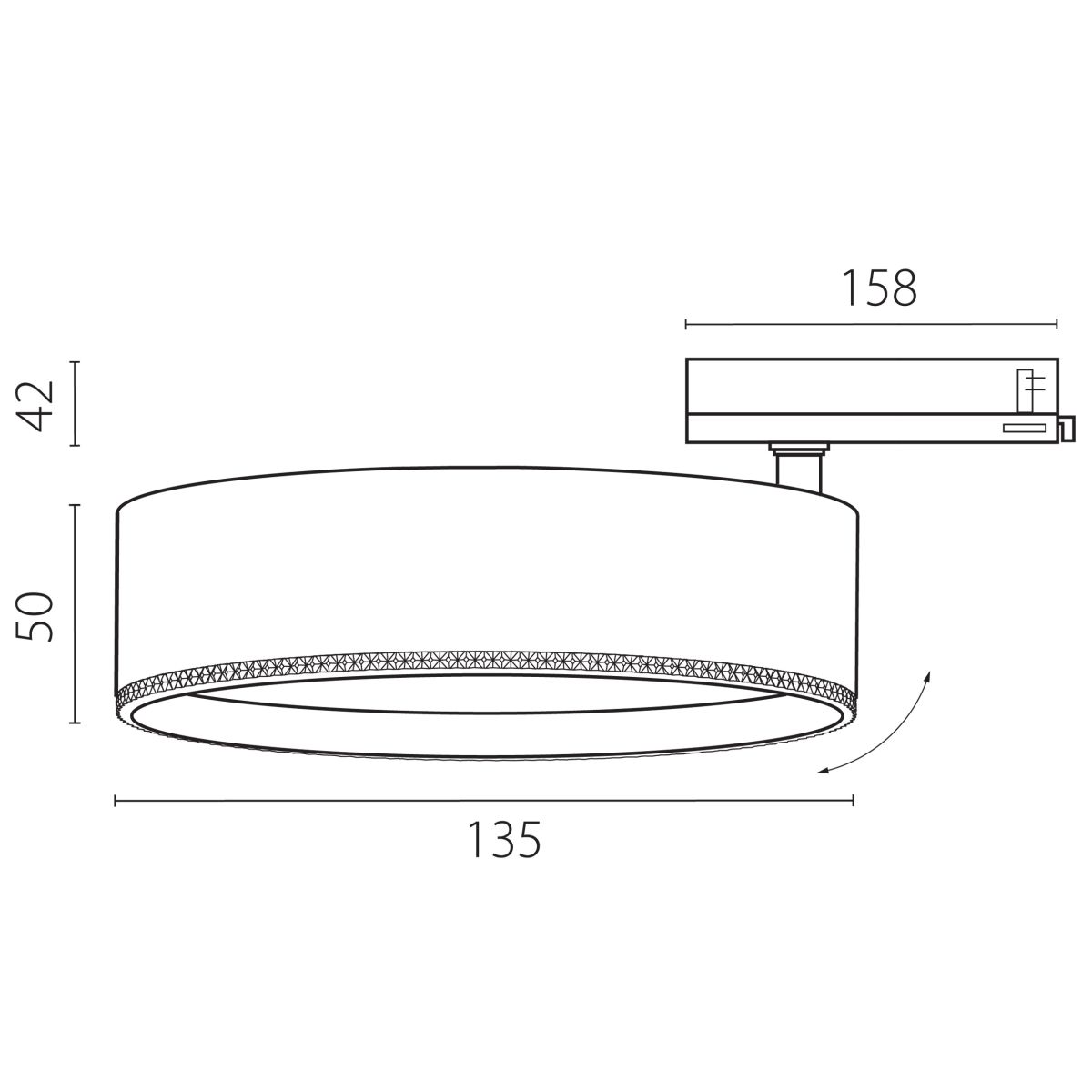 Трековый трехфазный светильник Quattro LED 60G с адаптером Lightstar Alta Pro A5746QT60G (215746 + 594046 + 215704)