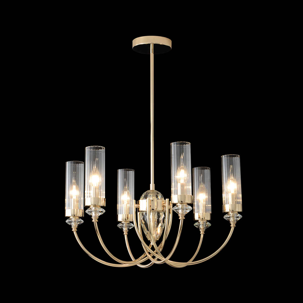 Люстра на штанге Crystal Lux SECRET SP6 GOLD