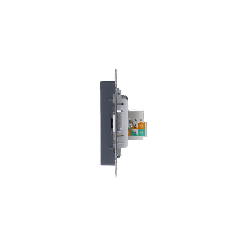 Розетка двойная комп+ТВ, RJ45+TV, кат.5E Systeme Electric AtlasDesign Грифель ATN000789