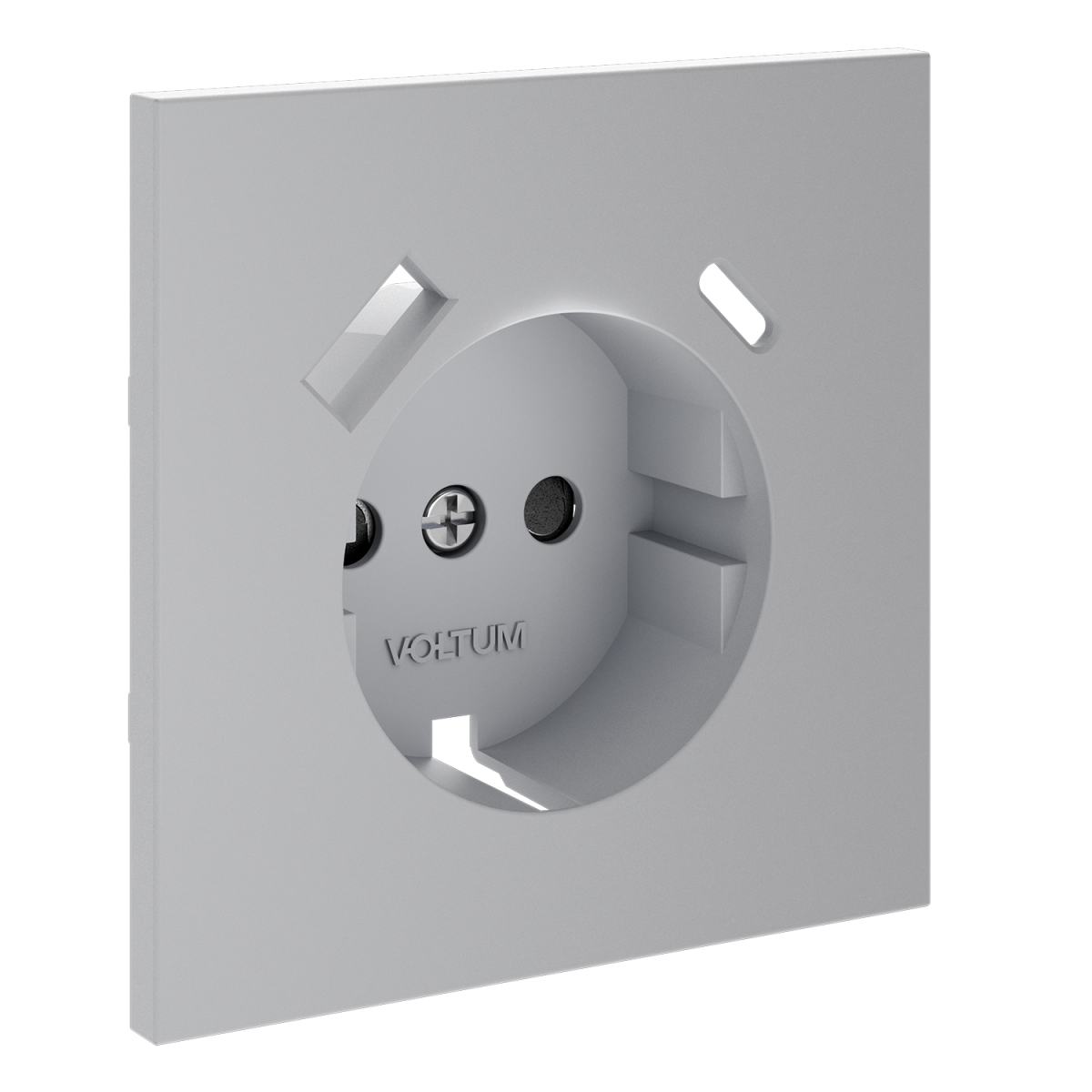 Накладка для розетки с заземлением и защитными шторками, с USB A+C Voltum S70 (серый) VLS001016