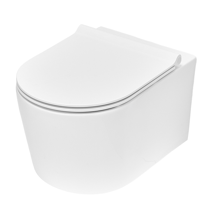 TECEspring Pro Унитаз подвесной 53х36см, безободковый, смыв Tornado flush, сиденье Slim, микролифт и быстрым снятием, белый глянцевый