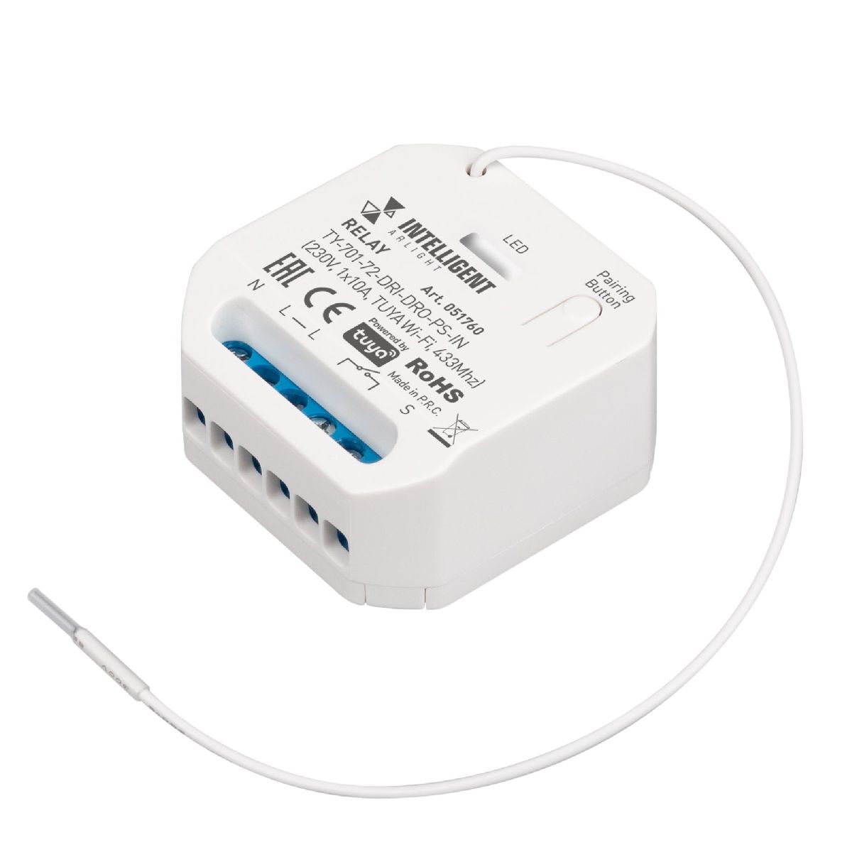 Релейный модуль Arlight TY-701-72-DRI-DRO-PS-IN (230V, 1x10A, TUYA Wi-Fi, 433Mhz) 051760