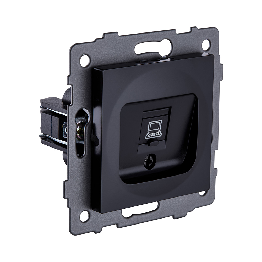 Розетка Ethernet RJ45 Cat.6, черный Kollinger REA-018BK для Aspekt, Eleganz, Reflex