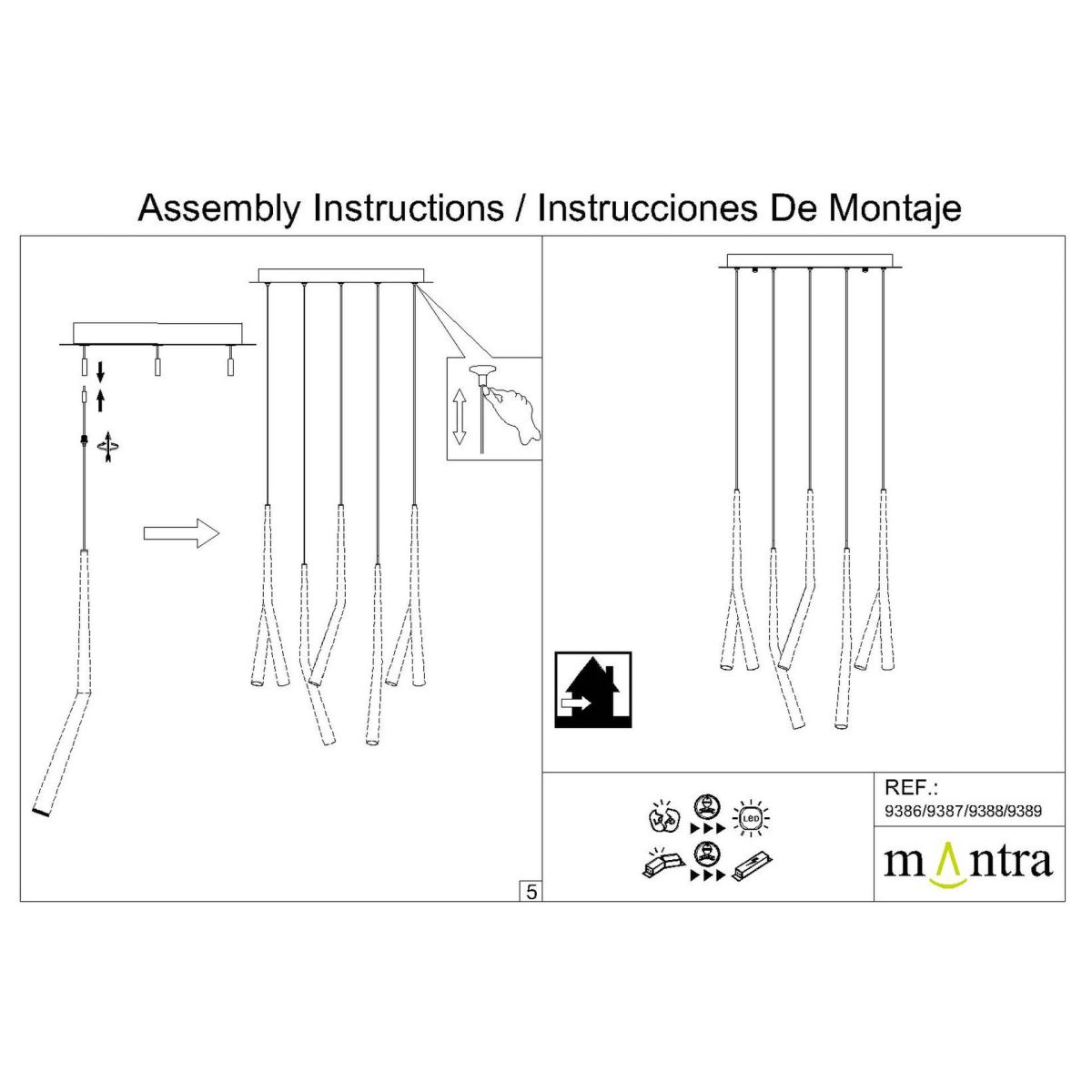 Основание потолочное 8L Mantra Modular Light Florones 9386