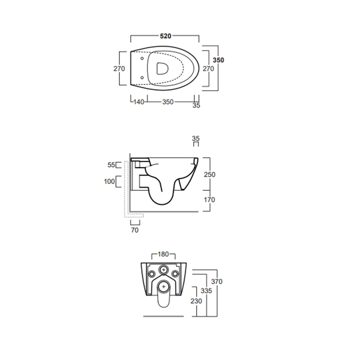 Simas Lft Spazio Унитаз подвесной 52х35см., безободковый, цвет: Antracite matt