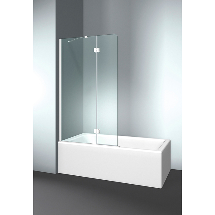 VismaraVetro Шторка на ванну PV 54х150Hсм, размер 90-92(50+40)см, SX (левая), стекло Transparent 04, Bright Silver 21, петли С67 внутр. открытие, TPA