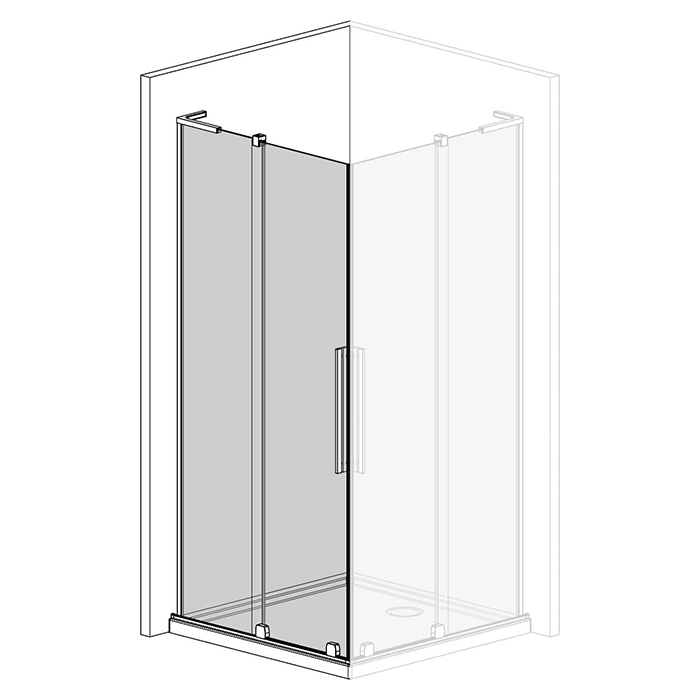 Radaway Furo SL KDD Душевая дверь 90см, раздвижная, левая, стекло прозрачное, покрытие Easy Clean, профиль: черный