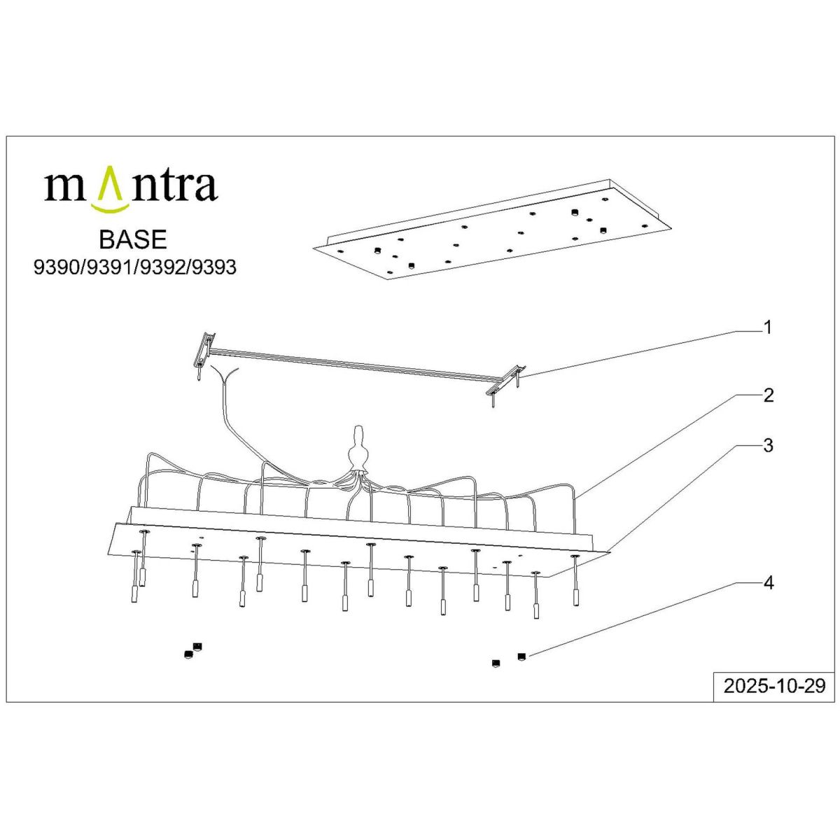 Подвесная люстра Mantra Boomerang 9392+9245 (14L)