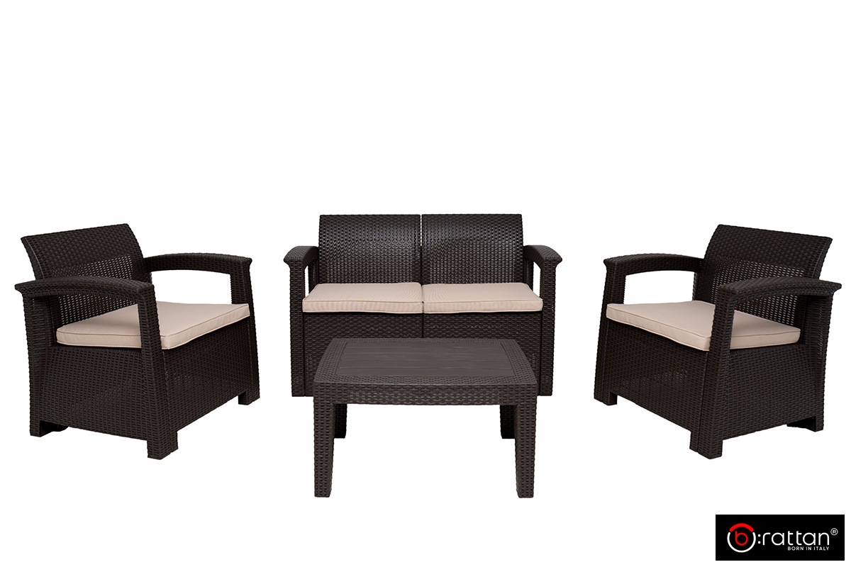 Комплект мебели Раттан Комфорт 4 / Rattan Comfort 4, венге
