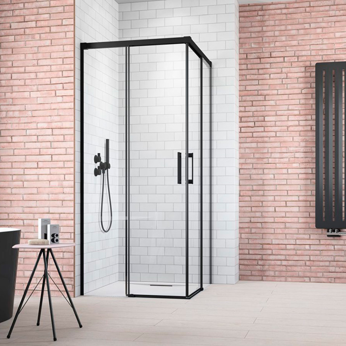 Radaway Idea 8 KDD Душевая дверь 100см, раздвижная, правая, стекло прозрачное, покрытие Easy Clean, профиль: черный