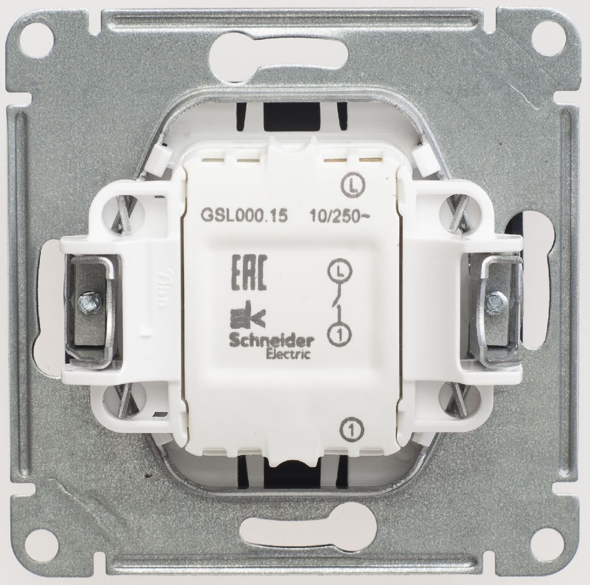 Кнопка нажимная сх.1, 10AX Systeme Electric Glossa Антрацит GSL000715