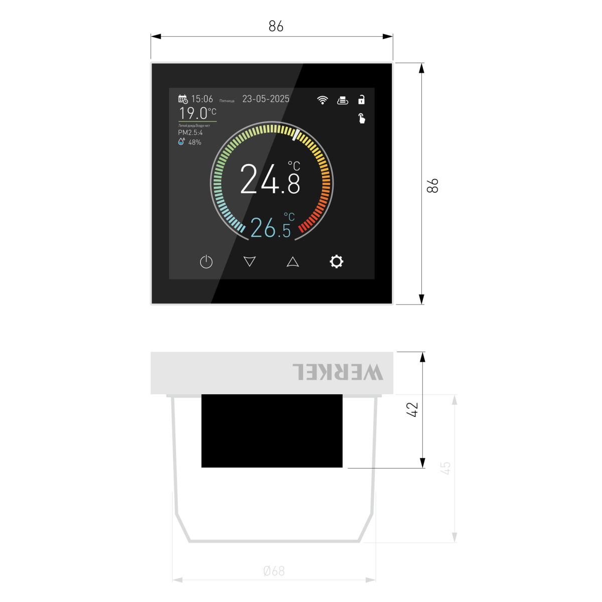 Умный сенсорный терморегулятор с LCD дисплеем Werkel W1851101 4690389218330 a071604