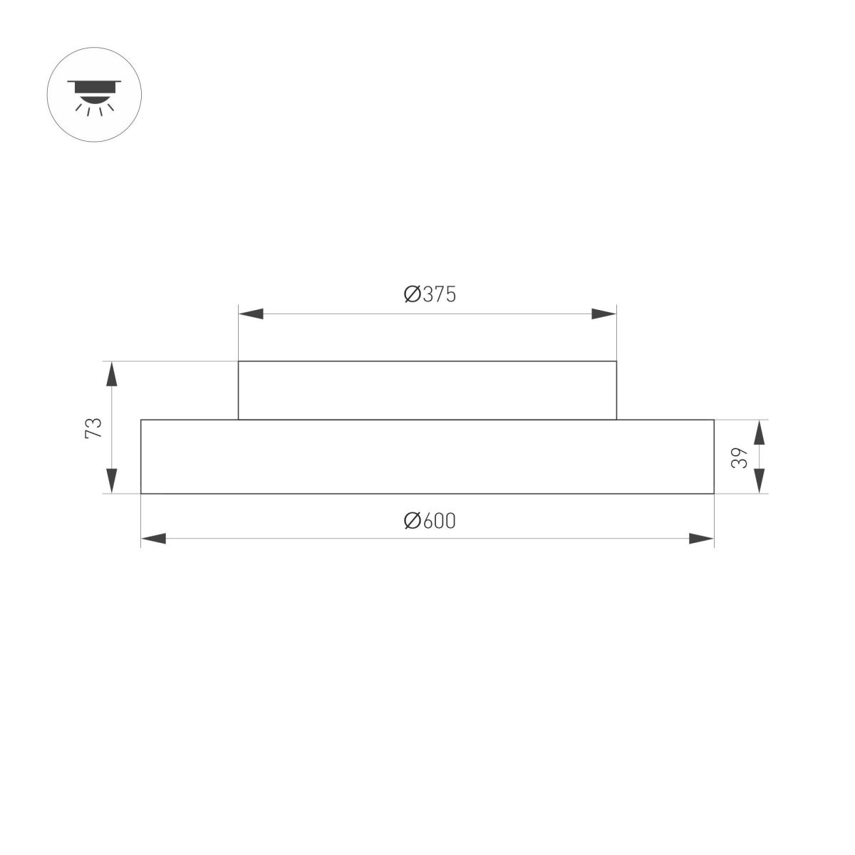 Потолочная люстра Arlight SP-ESTELY-R600-50W Warm3300-MIX (BK, 80 deg, 230V, TRIAC) 055365