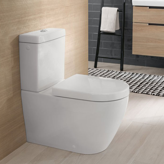 Villeroy&Boch Subway 2.0 Сиденье для унитаза, с микролифтом, цвет: белый/нержавеющая сталь