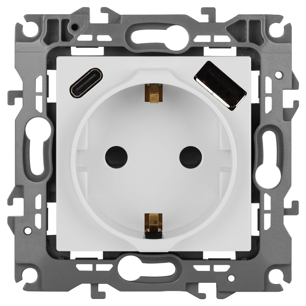 Розетка со шторками с USB type-A+C Эра 12-4108-01 Б0067752