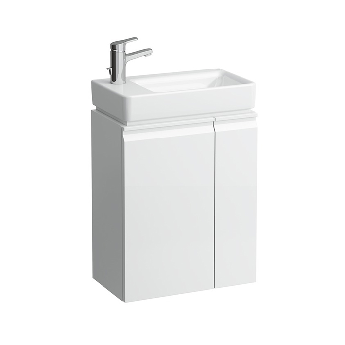 Laufen Pro База с раковиной 48x28см, петли слева, полки справа, 1 дверка, подвесная, цвет: белый