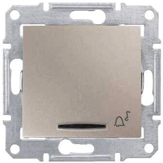 Выключатель кнопочный с синей подсветкой Звонок Schneider Electric Sedna 10A 250V SDN1600468