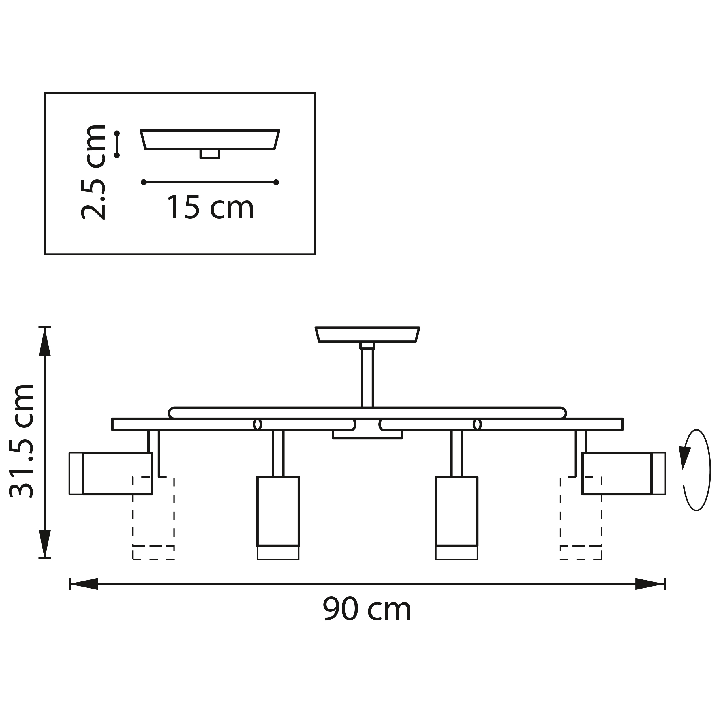 Люстра на штанге Lightstar Rullo LR7183743640 (571718+214437-4+214436-4+202430-8)